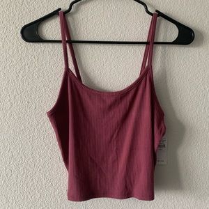 WOMENS AMERICAN EAGLE RIBBED TANK CROP TOP.